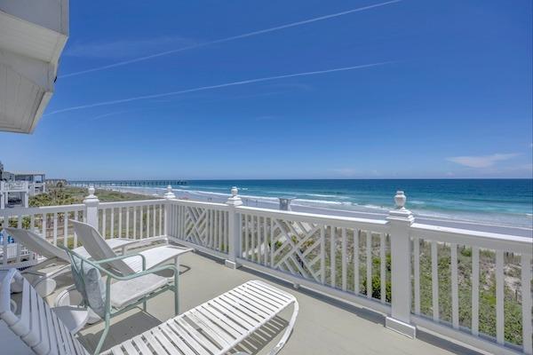 Ocean view from the deck of an NC beach house rental